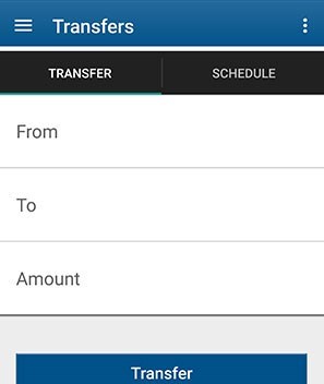 Choose which Account to transfer money into