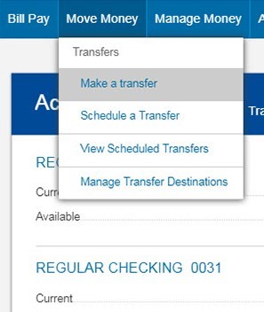 Online Banking Service Aloha Pacific Federal Credit Union - online banking make a transfer