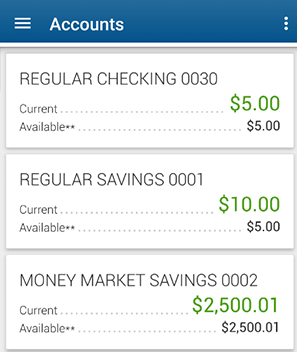 Online Banking Features - Account Balances