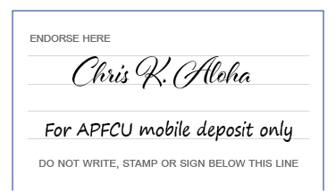 Mobile Check Deposit - Endorse your check