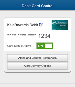 Debit Card Control Step 3 - Enrollment Completed in Mobile App